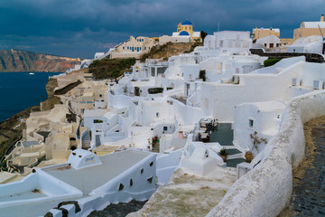 Wall Mural - Oia village architecture on the Greek island of Santorini