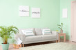 © Pixel-Shot - Interior of room with stylish mint wall