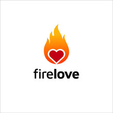 Fire Love Icon And Logo Template Design