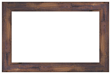 Wood frame isolated on white background with clipping path