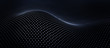 Abstract black particle array wave background - 3D illustration