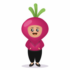 Wall Mural - cute vegetable costume mascot design illustration