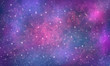 cosmic purple pink blue background with clouds and stars, many sparks and glitter. Grunge abstract bright background
