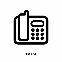 Wall Mural - phone voip thin line icon. voice phone technology. vector illustration.