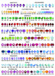 illustration set of precious stones of different cuts and colors
