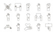 © Gstudio - bundle of fifteen hands protest set icons
