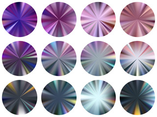 Wall Mural - radial metallic gradient label elements vector 