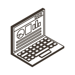 Sticker - digital laptop line style icon vector design