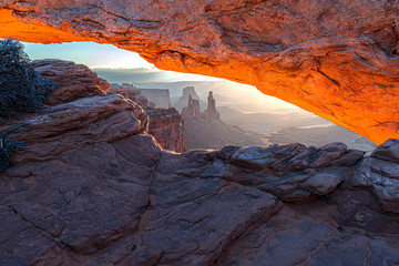 Wall Mural - mesa arch red at sunrise canyonlands national park utah usa