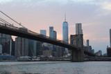 Fototapeta  - The Brooklyn Bridge in New York at sunset.