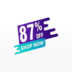 87 discount, Sales Vector badges for Labels, , Stickers, Banners, Tags, Web Stickers, New offer. Discount origami sign banner