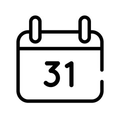 Sticker - calendar reminder with 31 number line style icon