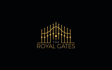 Luxury gate logo formed with simple and modern shape in gold color