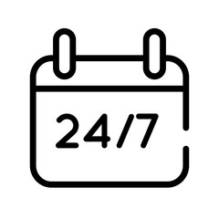 Poster - calendar reminder with 24 7 line style icon