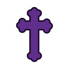 Wall Mural - religious cross symbol flat style icon