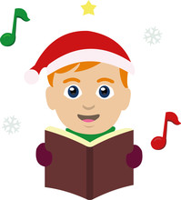 Vector Emoticon Illustration Of A Man Singing Christmas Carols