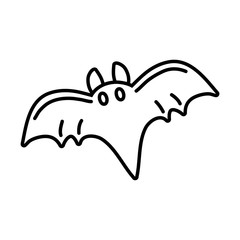 Sticker - halloween bat flying style line icon