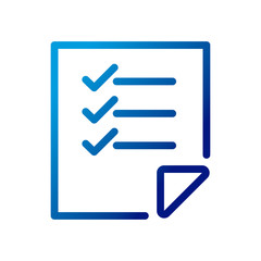 Poster - paper document file with checklist gradient style icon