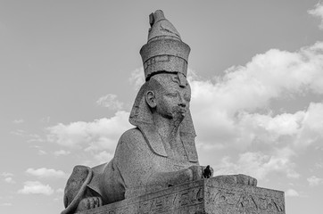 Ancient stone Sphinx in Saint Petersburg.