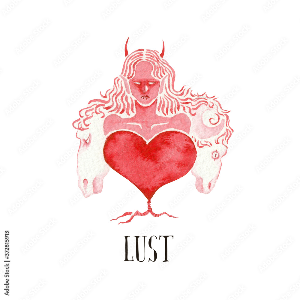 7つの大罪 Seven Deadly Sins 悪魔 色欲 アスモデウス 水彩 イラスト 7 Poster Tada 7つの大罪 Seven Deadly Sins 悪魔 色欲 アスモデウス 水彩 イラスト 7 Poster Tada