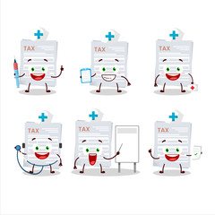 Canvas Print - Doctor profession emoticon with tax payment cartoon character