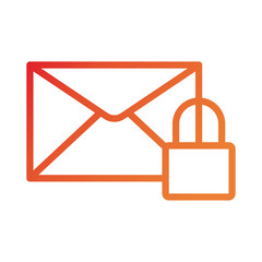 Poster - safe padlock with envelope data security gradient style