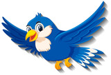 Fototapeta  - Cute blue bird cartoon character