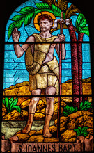 Coloured Stained Glass Of Saint John The Baptist