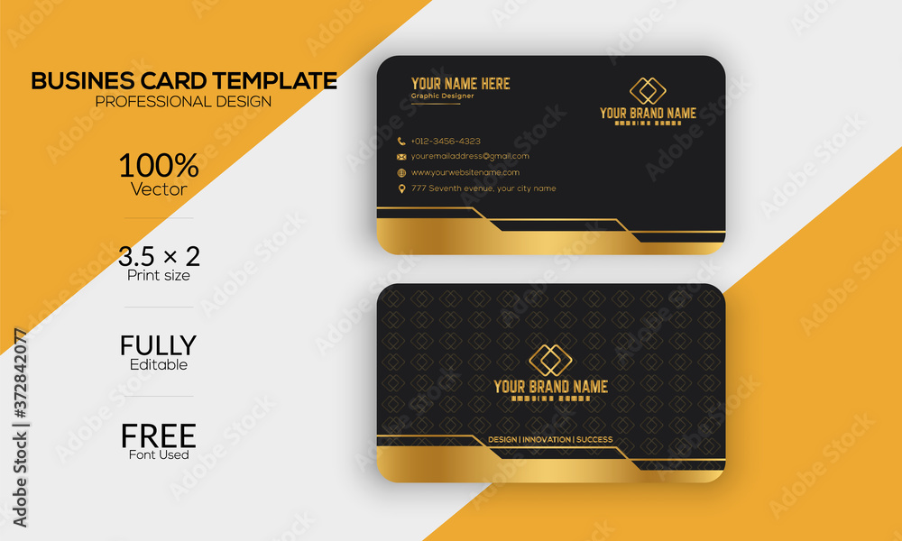 Modern Vip Card Black and gold modern vip business card template Stock Vector | Adobe Stock