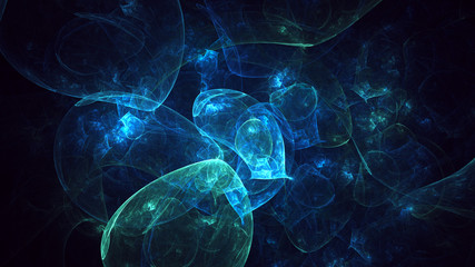 3d rendering abstract multicolor fractal light background