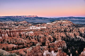 Canvas Print - Beautiful scenery of a canyon landscape in Bryce Canyon National Park, Utah, USA