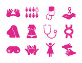 Fototapeta  - bundle of twelve breast cancer set icons