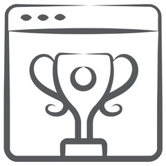 Poster - 
Award winning website, web page with trophy cup icon
