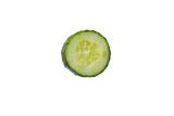 Fototapeta  - Isolated cucumber slice on white background