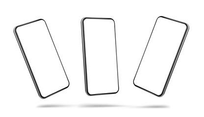 Wall Mural - smartphone blank screen in air template isolated on white background- eps 10 vector format