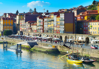 Canvas Print - Porto quayside, Portugal