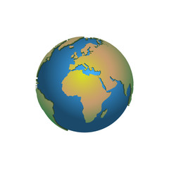 Wall Mural - earth globe. 3d earth map. world map. planet. vector illustration