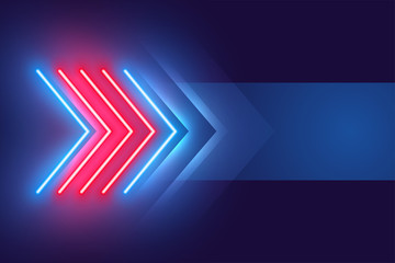 Wall Mural - arrow style neon light effect background design