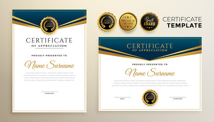 Sticker - stylish certificate of apreciation template set of two