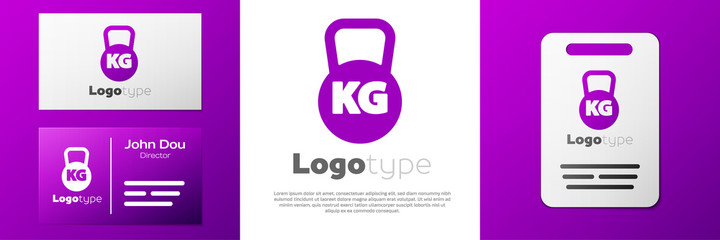 Sticker - Logotype Kettlebell icon isolated on white background. Sport equipment. Logo design template element. Vector.