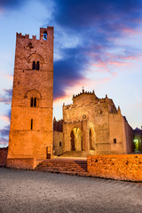 Fototapete - Cathedral of Erice in Sicily - Italy