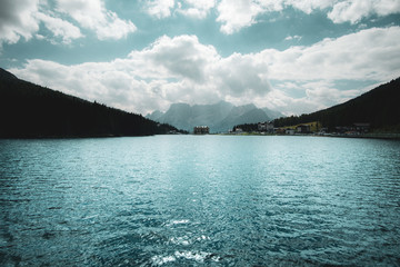 Sticker - Beautiful shot of a lake with mountains in the background