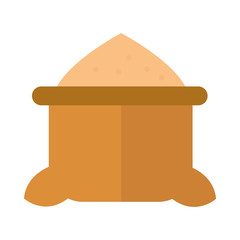 Sticker - filled sack with grain agriculture and farming flat icon style