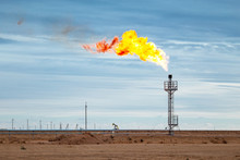 Fire On A Stack Of Flare At Oil And Gas 