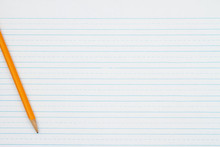 Retro Lined School Paper With A Pencil Background
