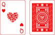Queen of Hearts, playing cards. Poker playing cards. Vector illustration.
