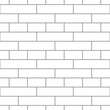Brickwork texture seamless pattern. Simple appearance of English brick bond. Double row masonry design. Seamless monochrome vector illustration.