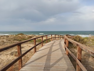  wooden bridge over the sea