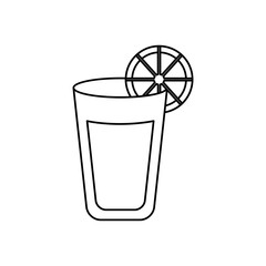 Poster - lemonade glass icon, line style