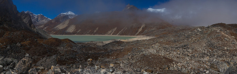 Landscape with Gokyo lake with amazing blue water, Nepal